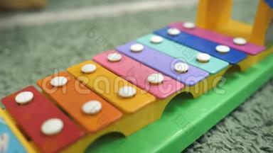 彩虹颜色的Xylogon玩具。 儿童和<strong>幼儿教育</strong>玩具